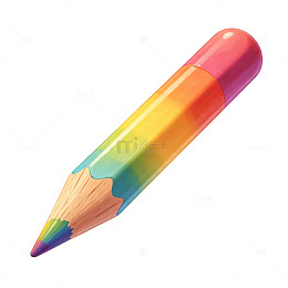彩虹铅笔插画设计素材