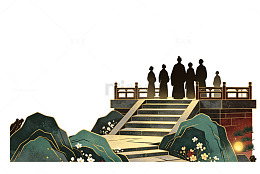 登高望月 圆月