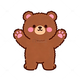 卡通风格可爱小熊插画设计素材