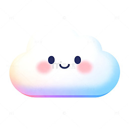渐变风可爱云朵卡通设计素材