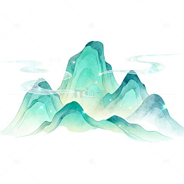 水墨风山水意境插画设计素材