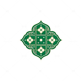 几何风绿色花纹装饰图案设计素材