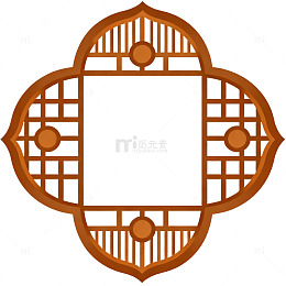 中式古典窗格花纹装饰设计素材
