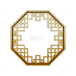 中式风古典窗格边框设计素材