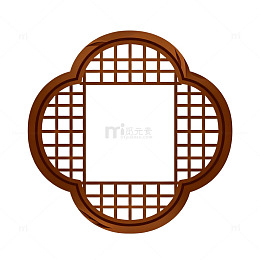 中式古典窗格图案矢量素材