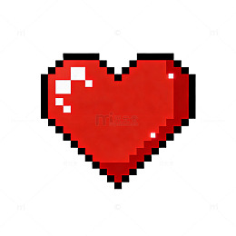像素风爱心图案设计素材