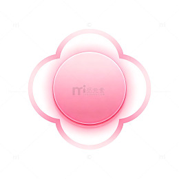 简约风粉色花朵按钮矢量素材