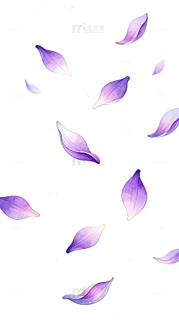 水彩风飘落花瓣插画设计素材