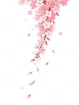 矢量风樱花飘落装饰图案设计素材