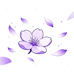 扁平风樱花花瓣矢量设计素材
