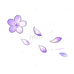 手绘风樱花飘落花瓣装饰设计素材