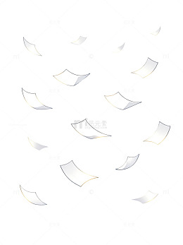简约风飘动纸张手绘插画设计素材