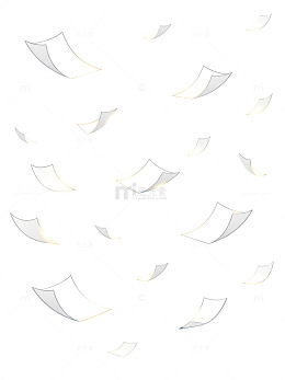 简约风飘落纸张线条插画设计素材