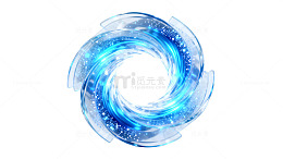 水彩风蓝色漩涡能量光效设计素材