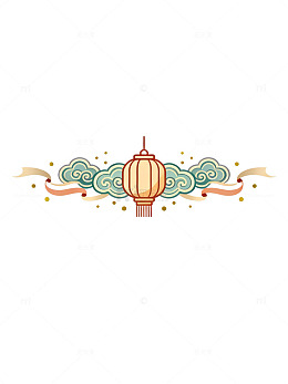 国风手绘灯笼祥云装饰设计素材