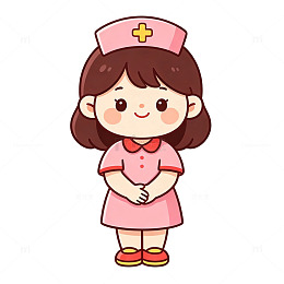 卡通风护士可爱人物插画免扣设计素材元素