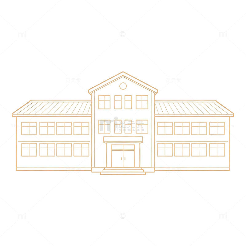 学校建筑简笔画