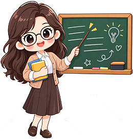 卡通风教师教学场景插画设计素材