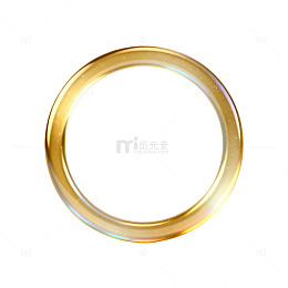 极简风金色圆环3D渲染设计素材