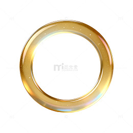 极简风金色圆环3D渲染设计素材