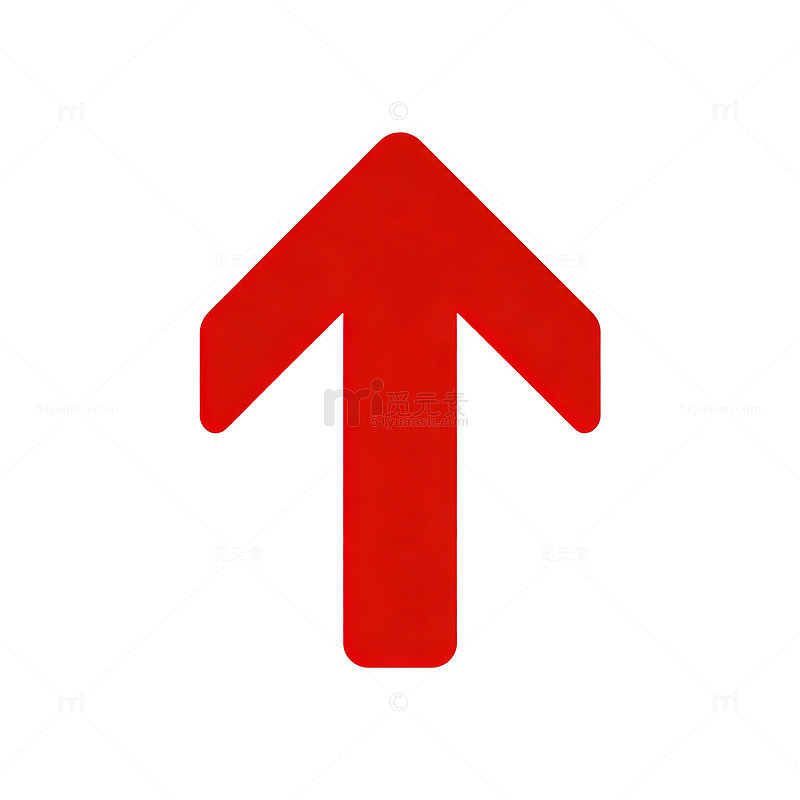 简约风红色向上箭头矢量图标素材