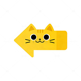 扁平风可爱猫咪箭头图标设计素材