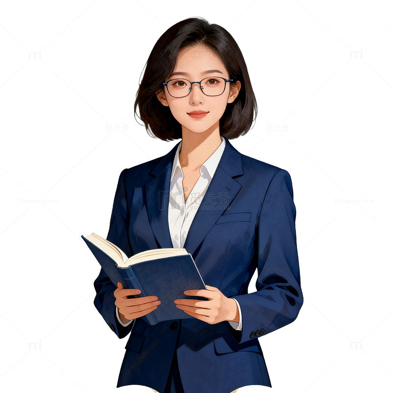 国风教师形象插画设计素材