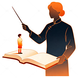 插画风教师教书育人开本书籍设计素材