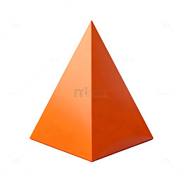 简约风橙色金字塔3D模型素材