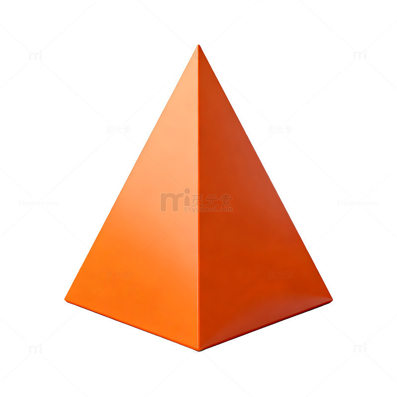 简约风橙色金字塔3D模型素材