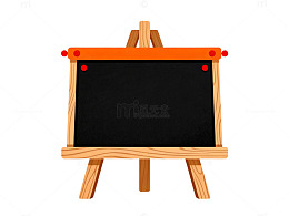 卡通风格黑板画架矢量设计素材