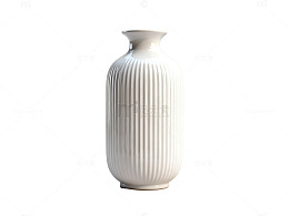极简风白色竖纹花瓶3D模型素材