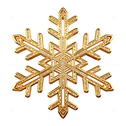 金属风雪花装饰金色图案设计素材