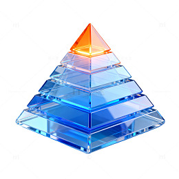 水晶风透明金字塔几何设计素材