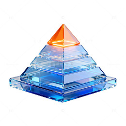 水晶风金字塔发光几何设计素材