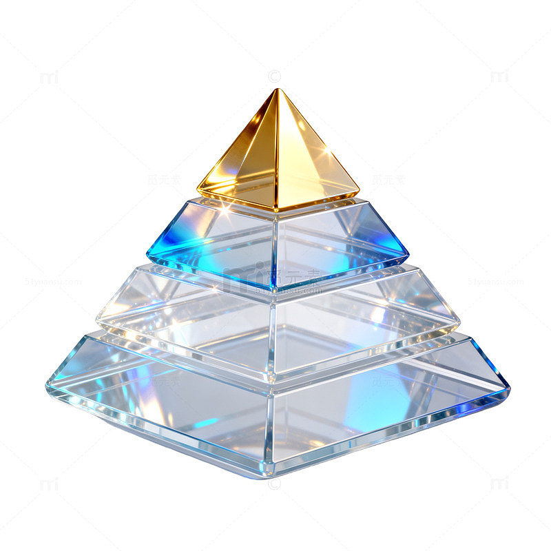3D渲染水晶金字塔设计素材